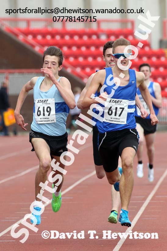 Mens under-20s 1500 metres, North Eastern Track and Field Champs, Gateshead Stadium. Photo: David T. Hewitson/Sports for All Pics